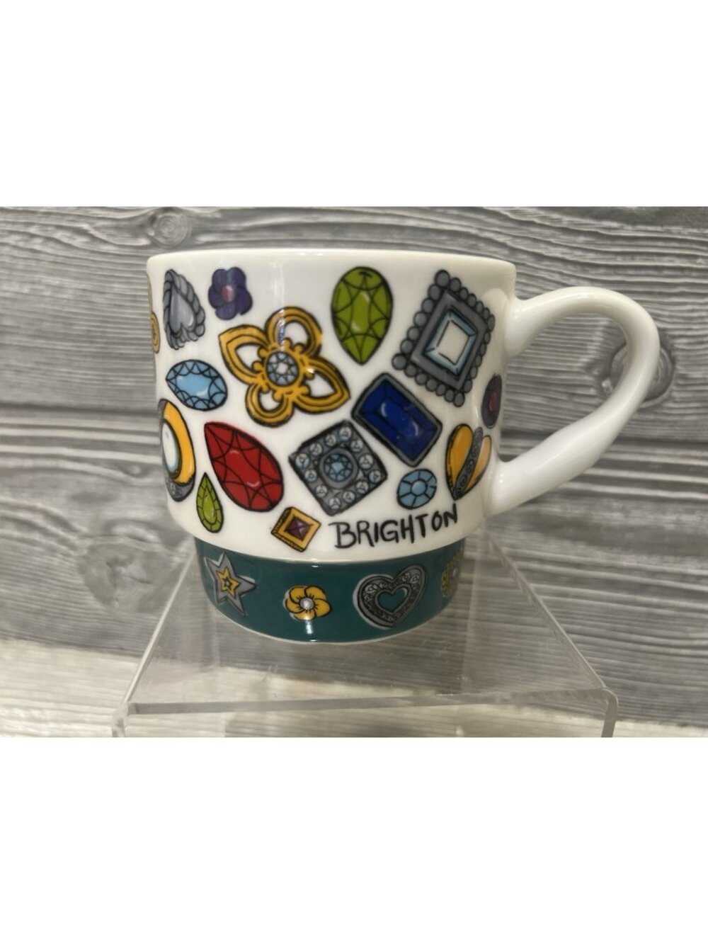 Brighton Limited Edition Colorful Gemstones  Ceramic Coffee Tea Mug Cup 3.5”